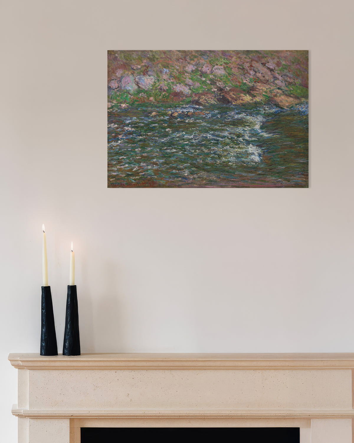 Poster Stroomversnellingen op de Petite Creuse bij Fresselines (1889) van Claude Monet