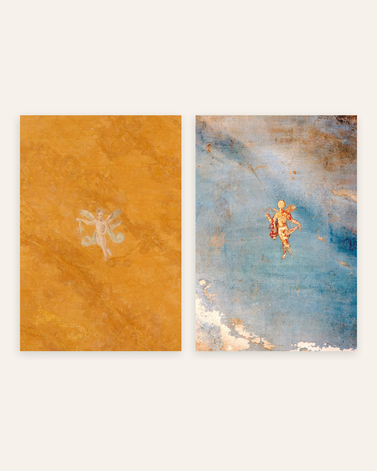 Romeinse fresco posters, set van 2: Cupido en Psyche, zonder lijst
