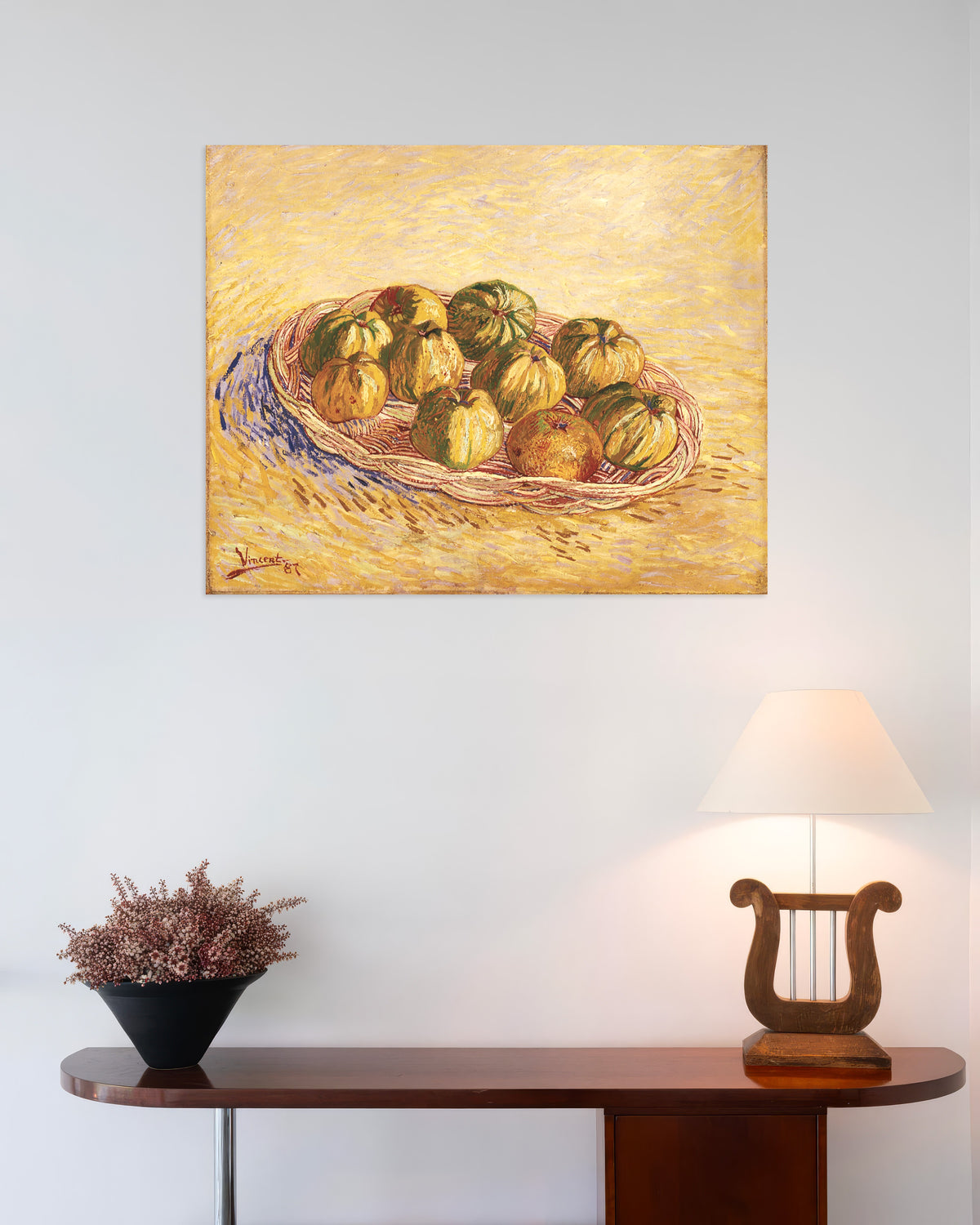 Poster van Stilleven met mand met appels (1887) van Vincent van Gogh