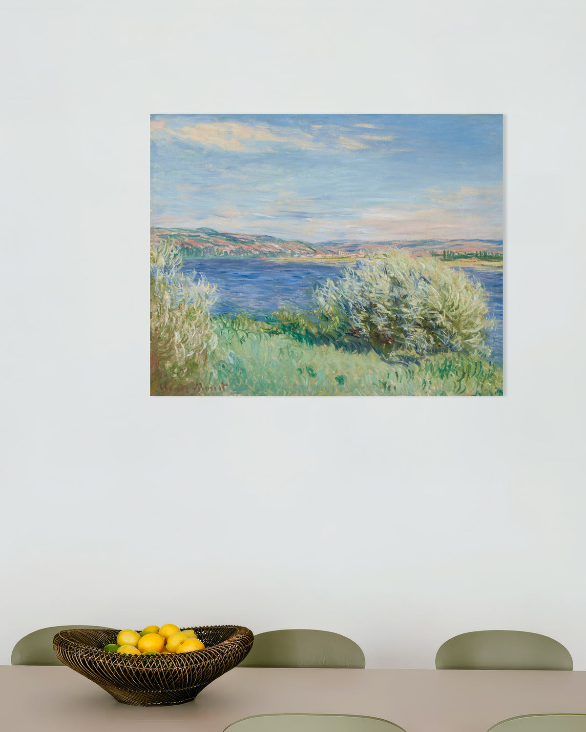 Poster De oevers van de Seine bij Vétheuil (1881) van Claude Monet