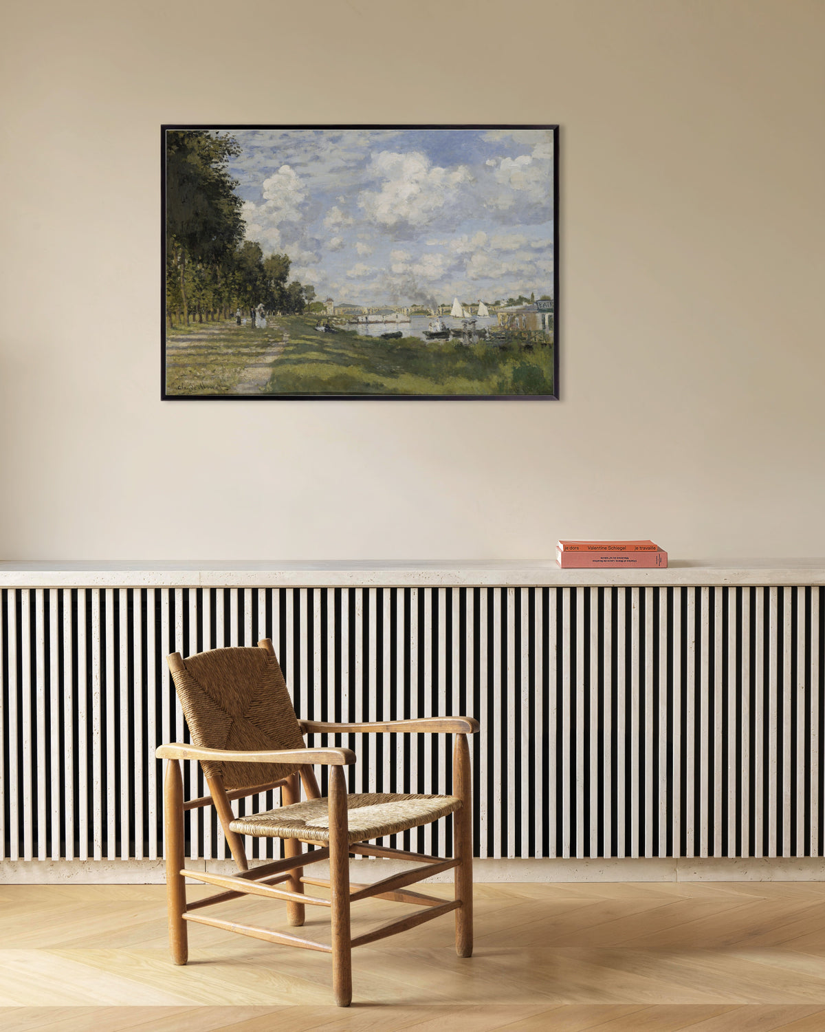 Poster Het bassin van Argenteuil (ca. 1872) van Claude Monet met metalen lijst