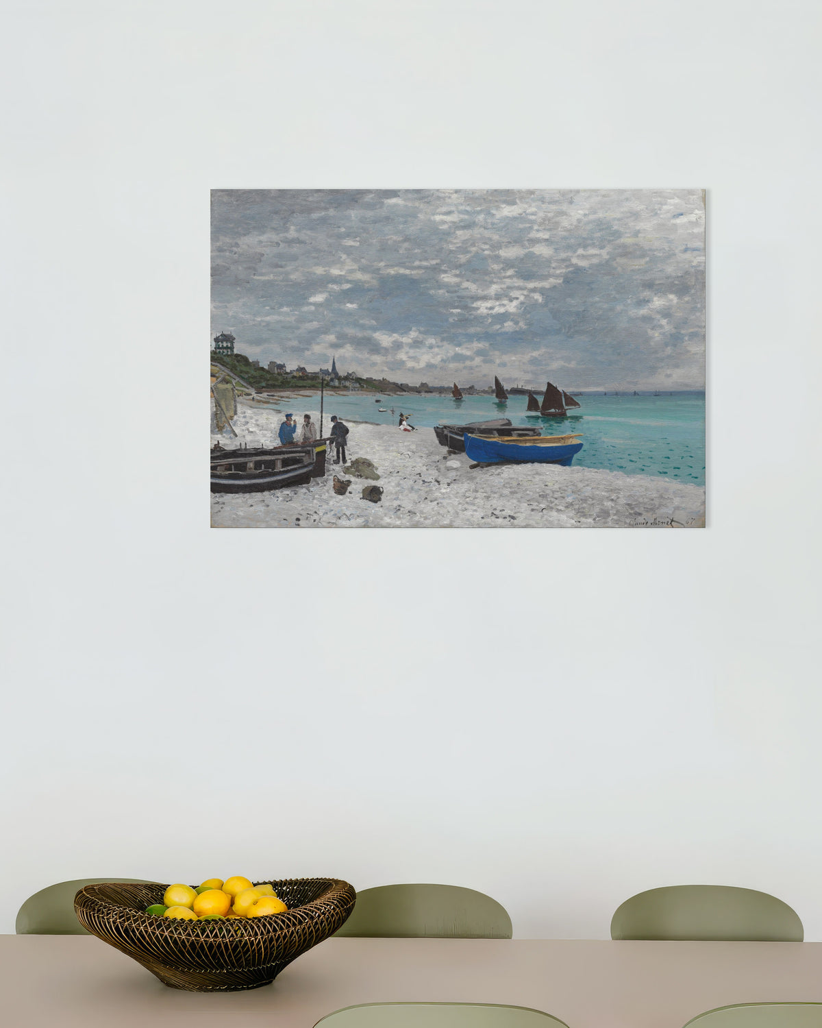 Poster Het strand van Sainte-Adresse (1867) van Claude Monet