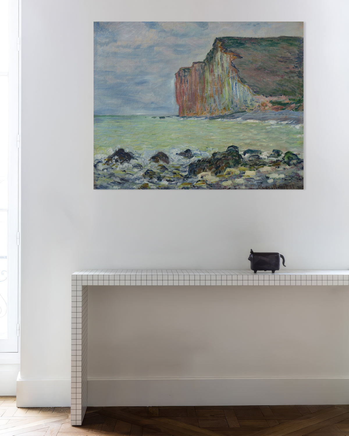 Poster De klif bij Les Petites-Dalles (1881) van Claude Monet