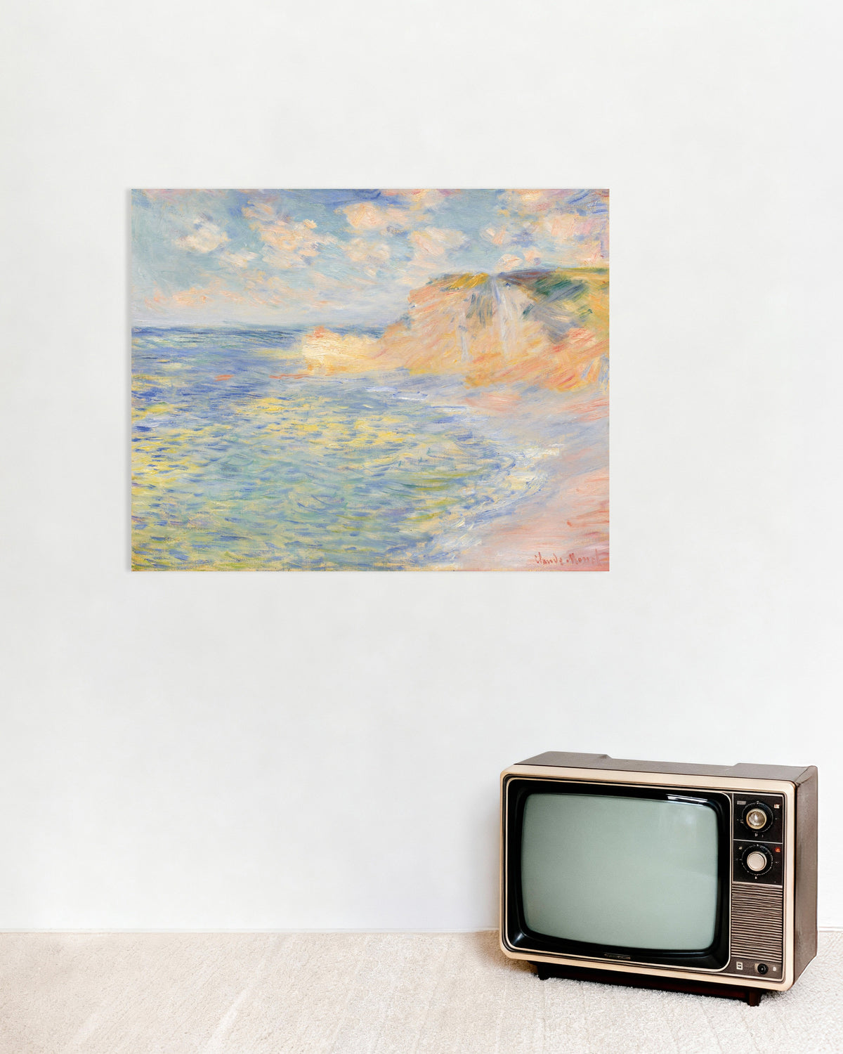 Poster De Falaise d'Amont, Étretat (1885) van Claude Monet
