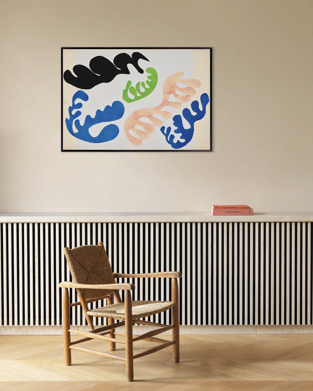 Poster van De lagune in blauw en koraal (Jazz, 1947) van Henri Matisse, met metalen lijst