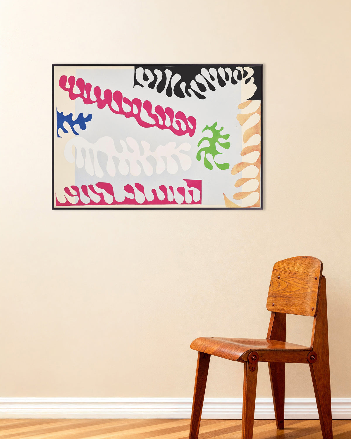 Poster van De lagune in roze en wit (Jazz, 1947) van Henri Matisse, met metalen lijst