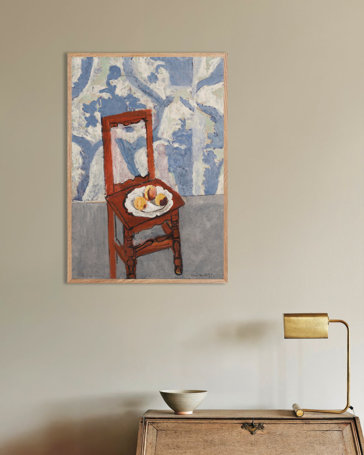 Poster van De Lorraine-stoel (1919) van Henri Matisse, met naturel houten lijst