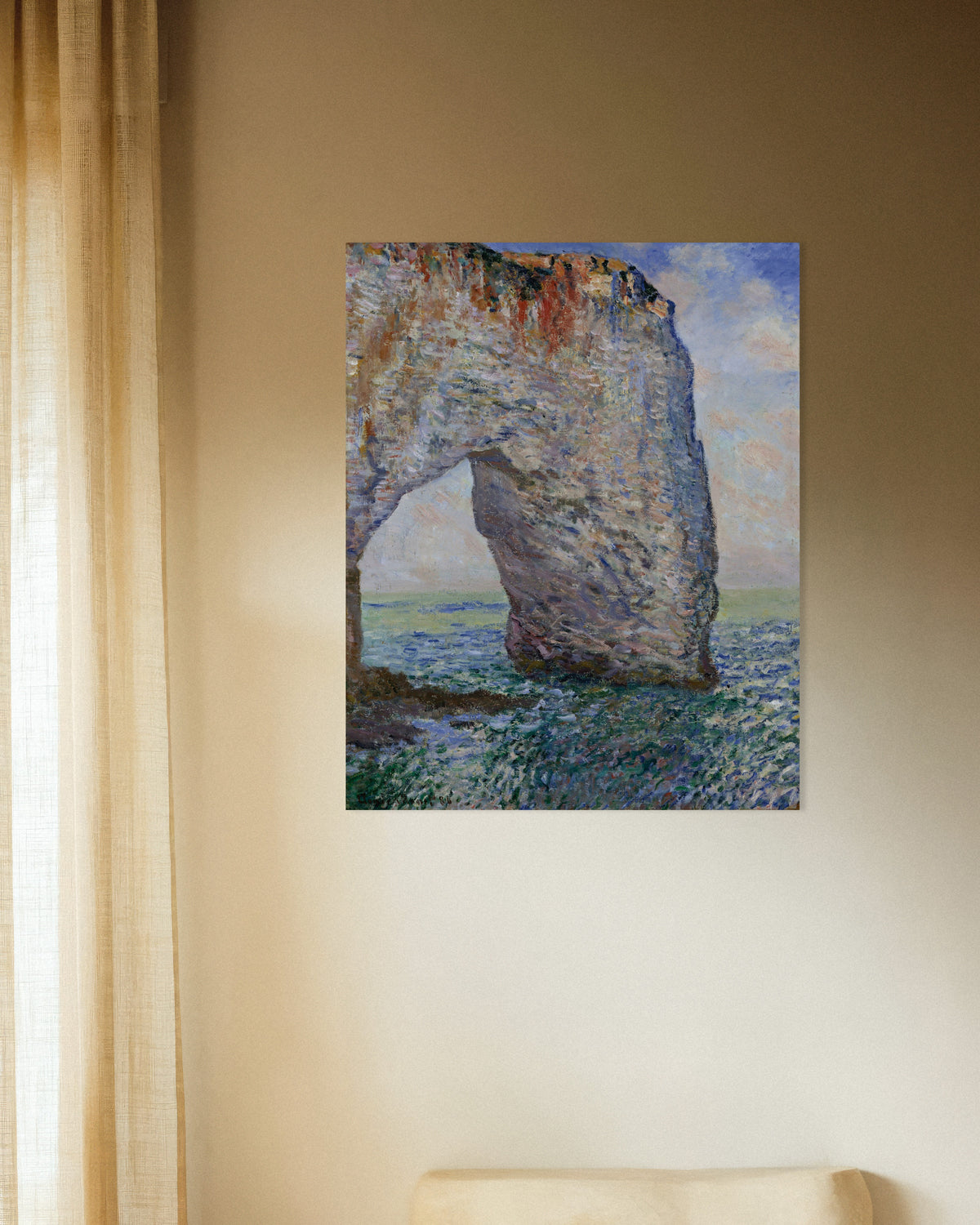 Poster De Manneporte bij Étretat (1886) van Claude Monet