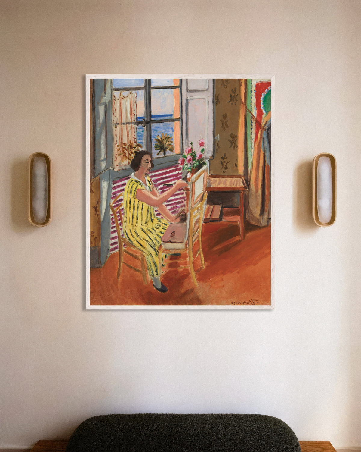 Poster van De ochtendsessie (1924) van Henri Matisse, met witte houten lijst