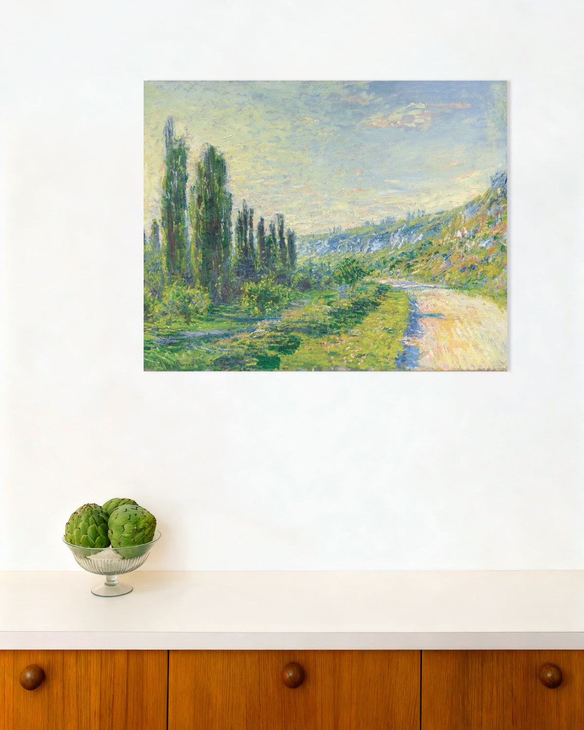 Poster De weg bij Vétheuil (ca. 1880) van Claude Monet