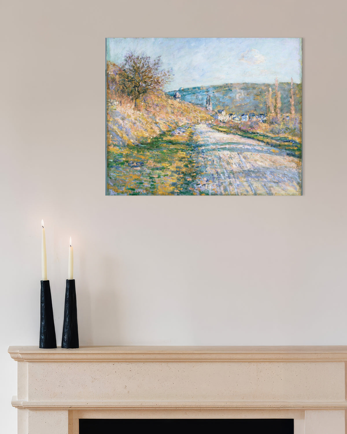 Poster De weg naar Vétheuil (1879) van Claude Monet