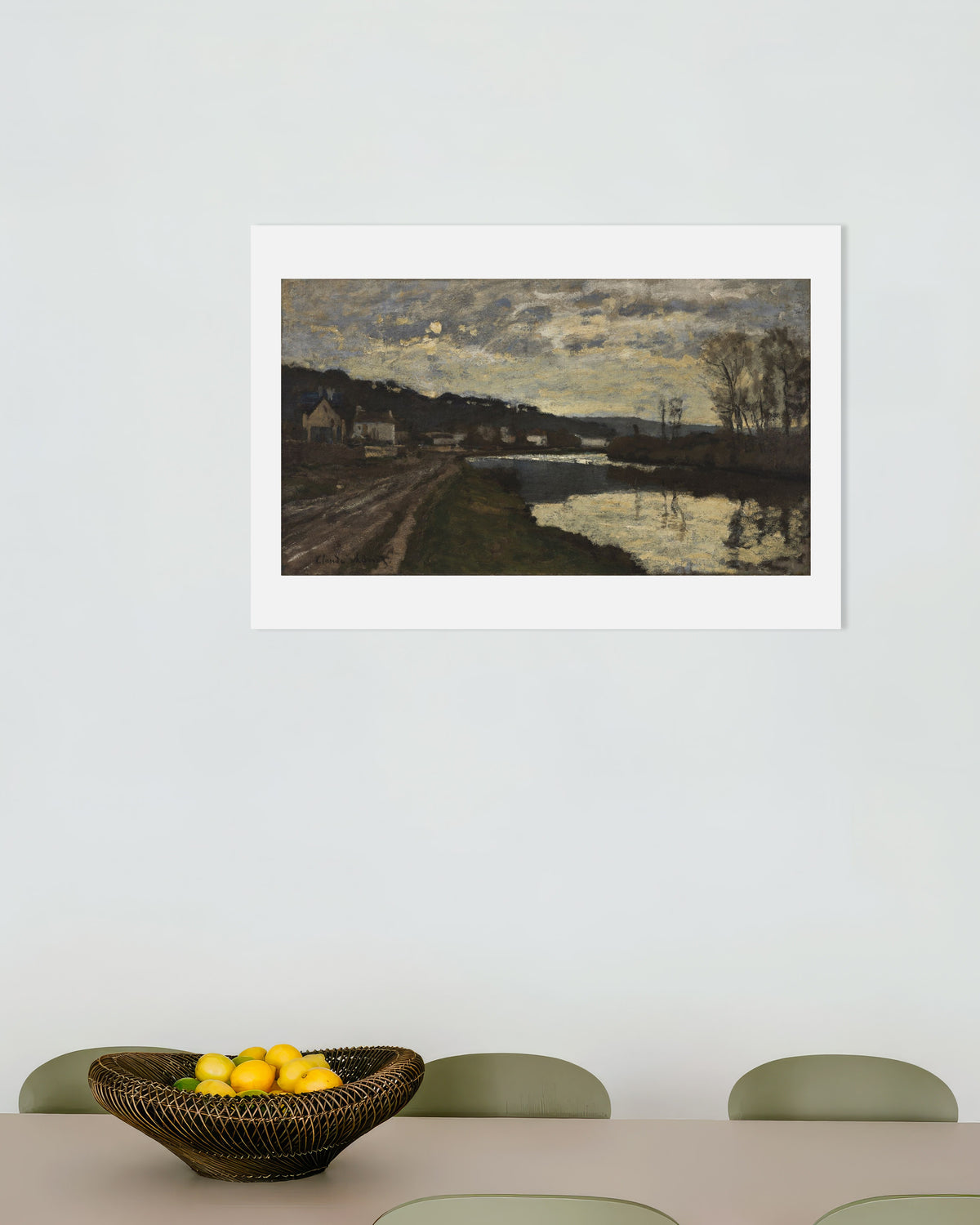 Poster De Seine bij Bougival (1870) van Claude Monet