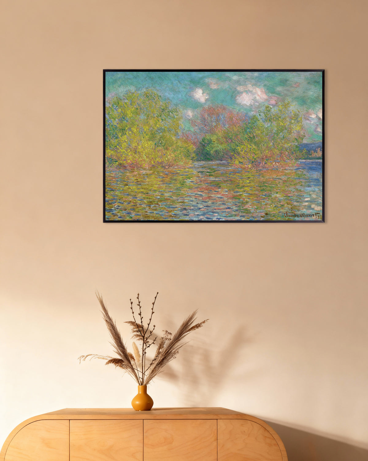 Poster De Seine bij Giverny (1888) van Claude Monet met metalen lijst