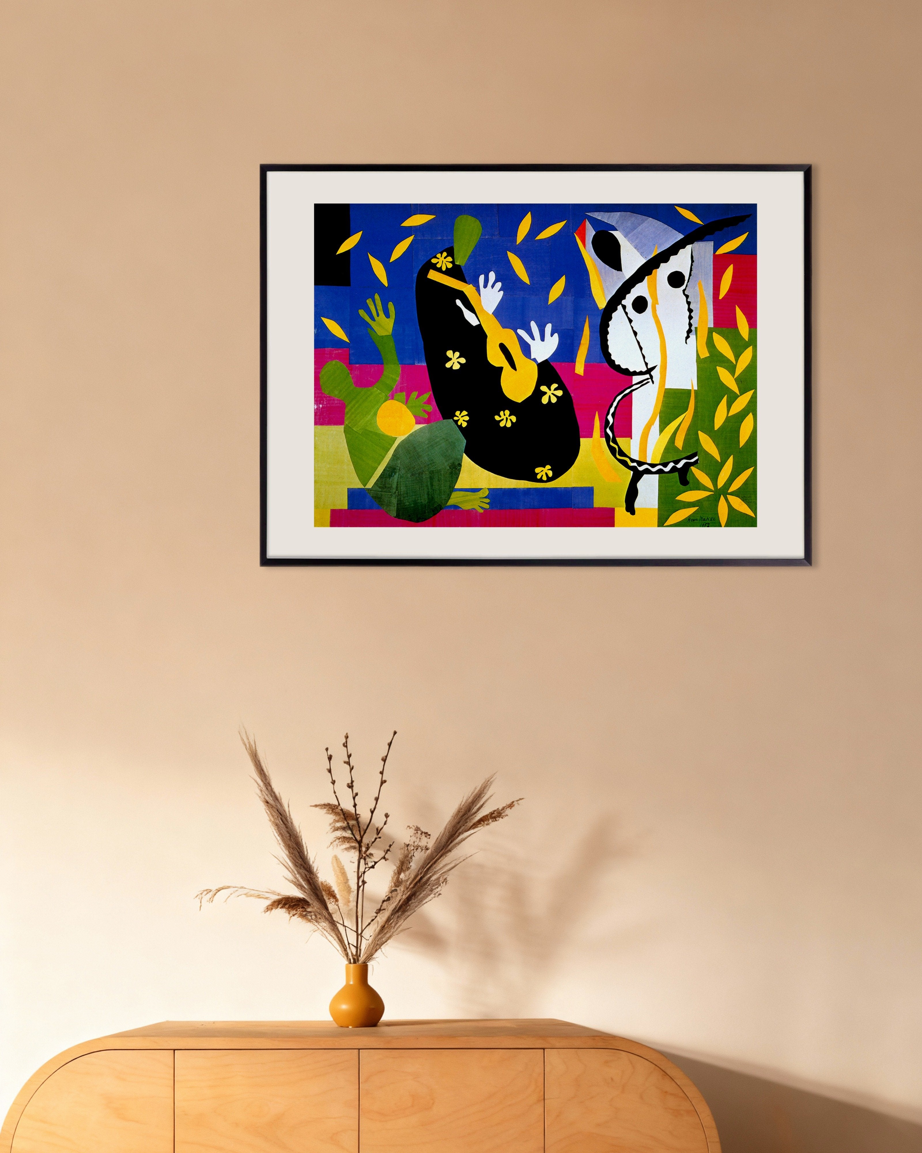 Poster of The sorrows of the king by Henri Matisse, with metal frame