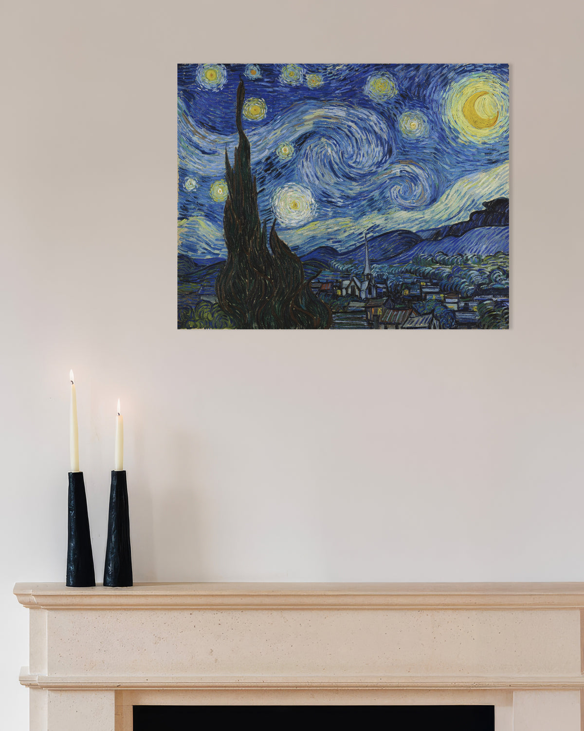 Poster De sterrennacht (1889) van Vincent van Gogh