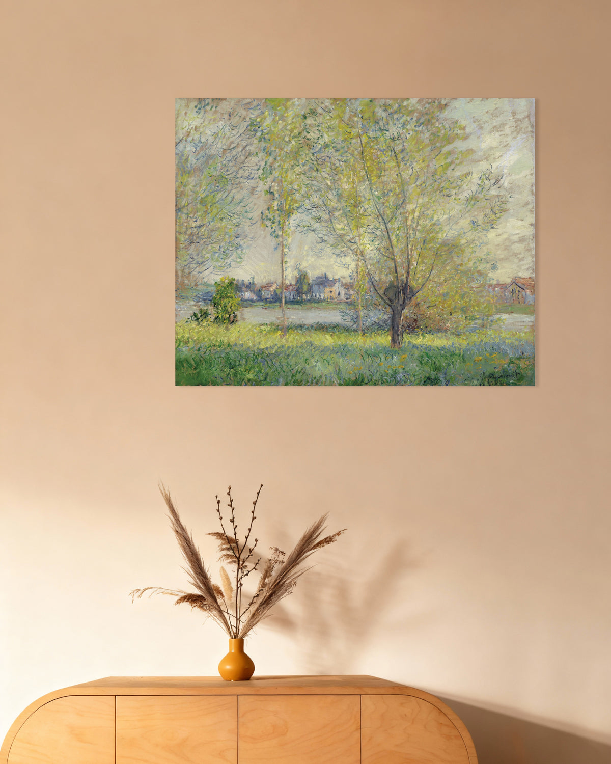 Poster De wilgen (1880) van Claude Monet