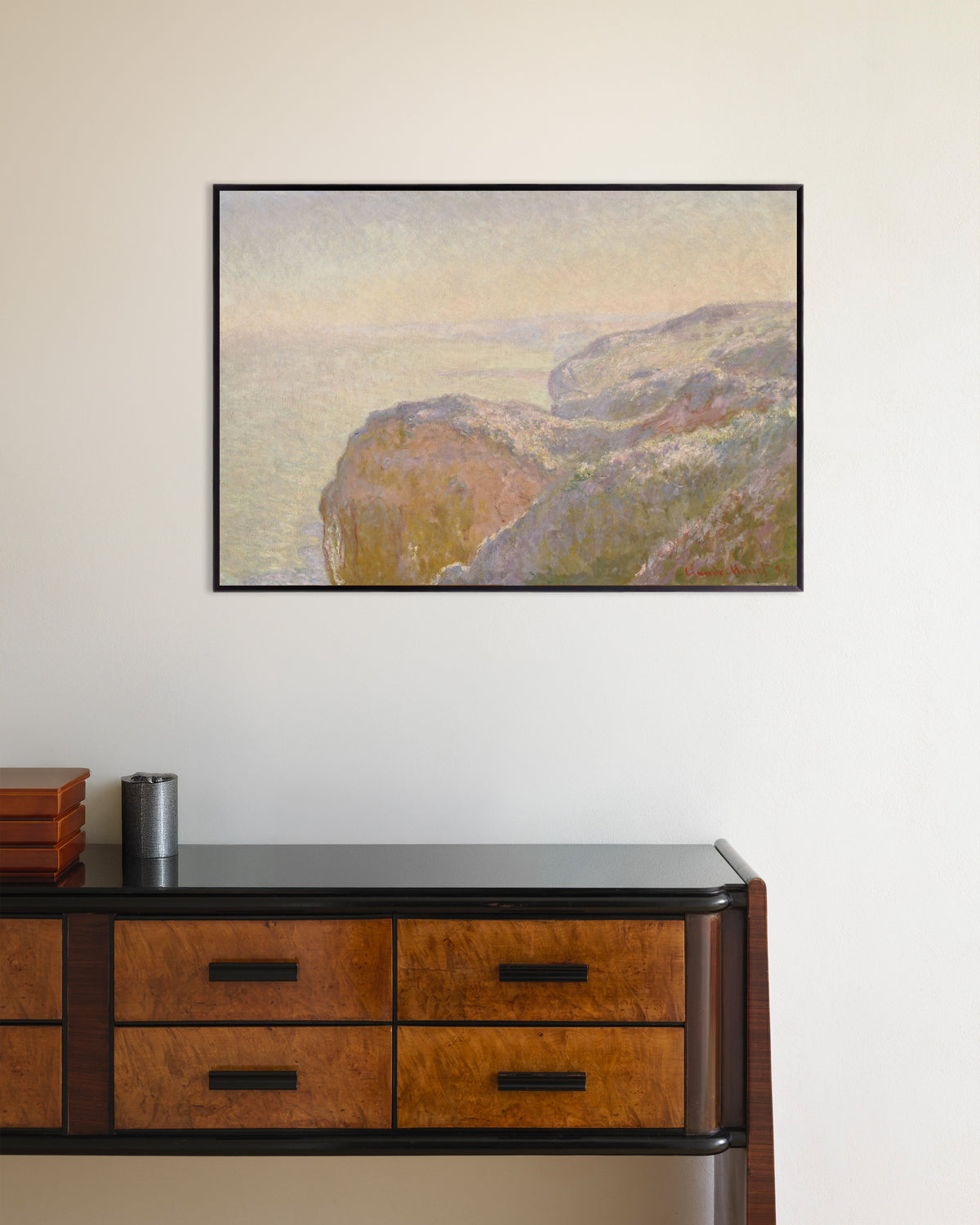 Poster Val-Saint-Nicolas bij Dieppe, ochtend (1897) van Claude Monet met metalen lijst