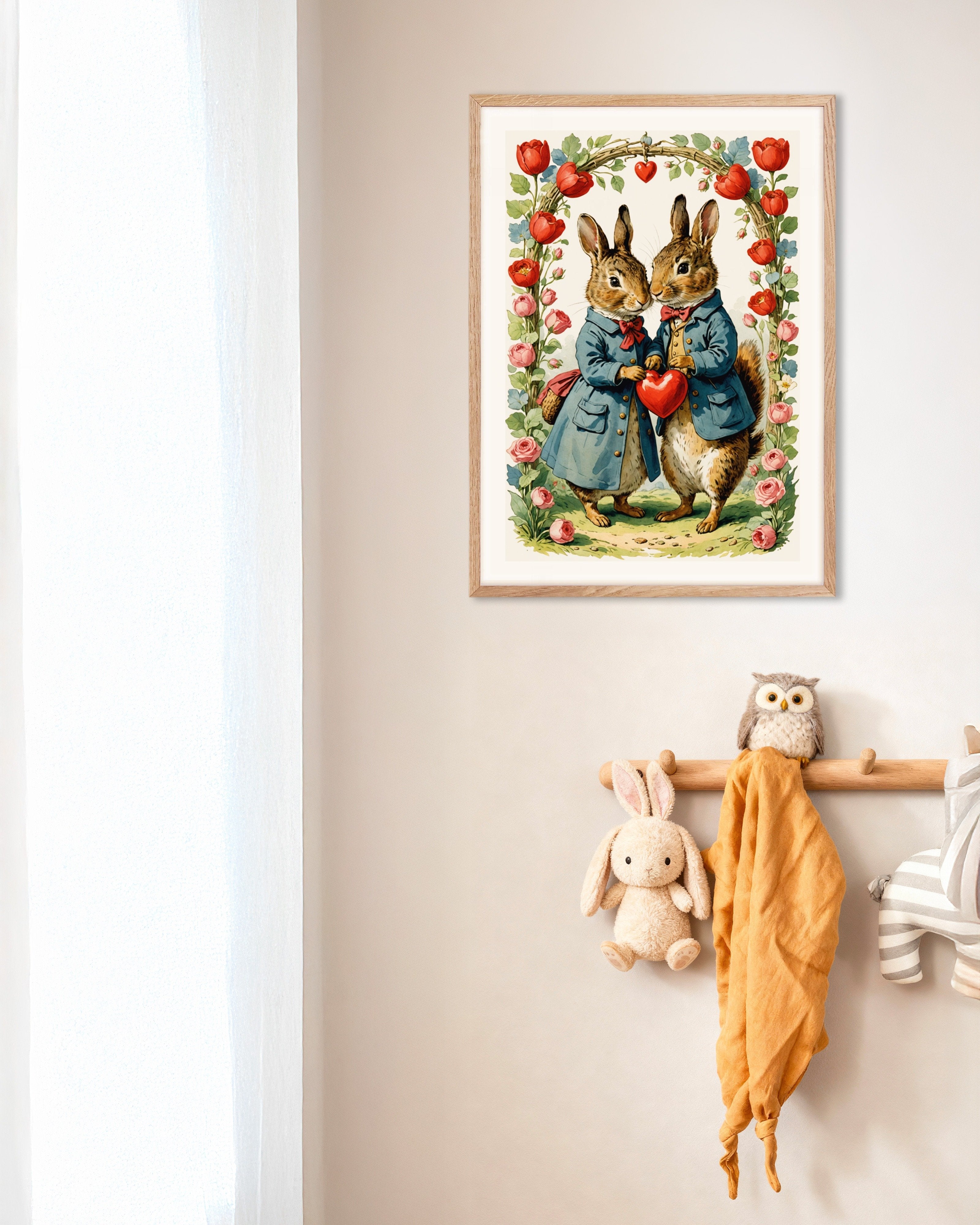 Poster of Valentine's Day love between us - Poster, with natural wooden frame