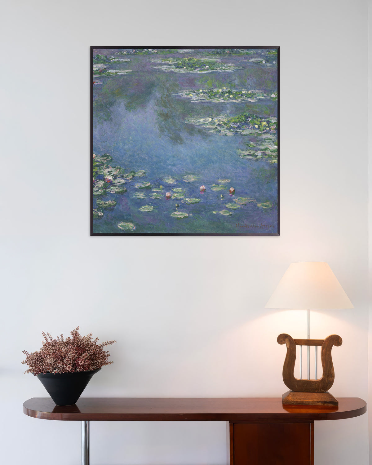 Poster Waterlelies (1906) van Claude Monet met metalen lijst