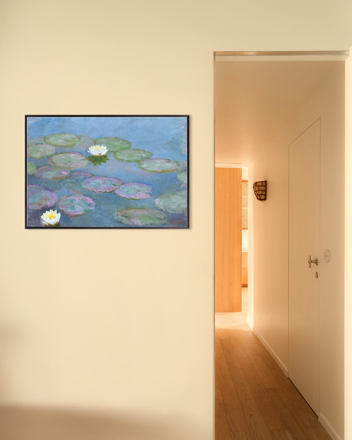 Poster Waterlelies (ca. 1897–1899) van Claude Monet met metalen lijst