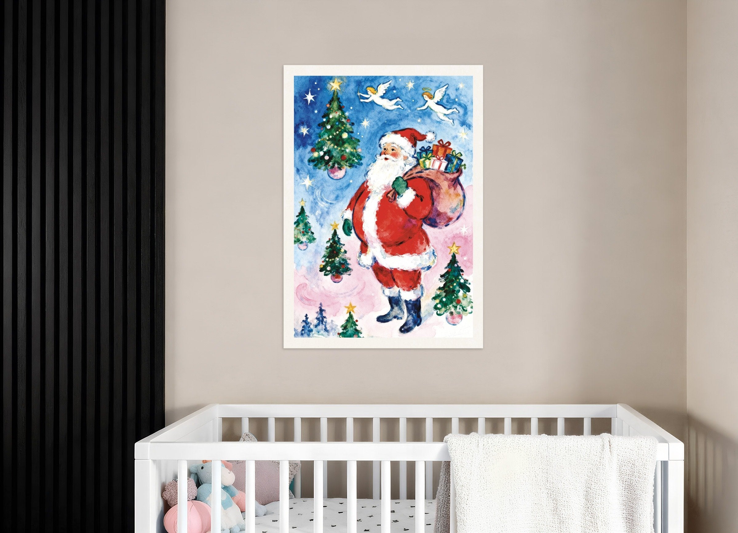 Poster of Watercolor Santa Claus poster