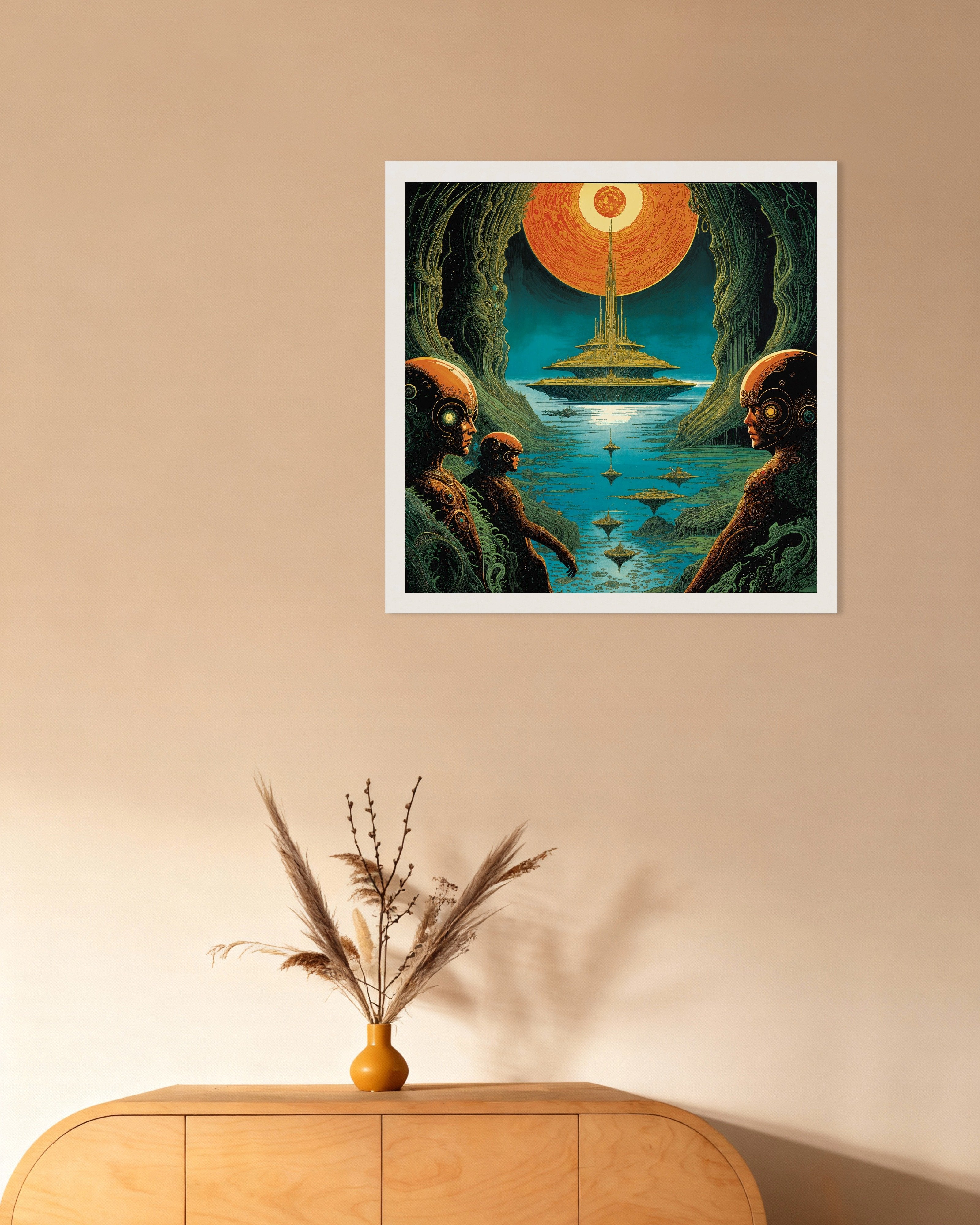 Poster of We Merged the Sky and the Ocean - Sci-Fi Cityscape