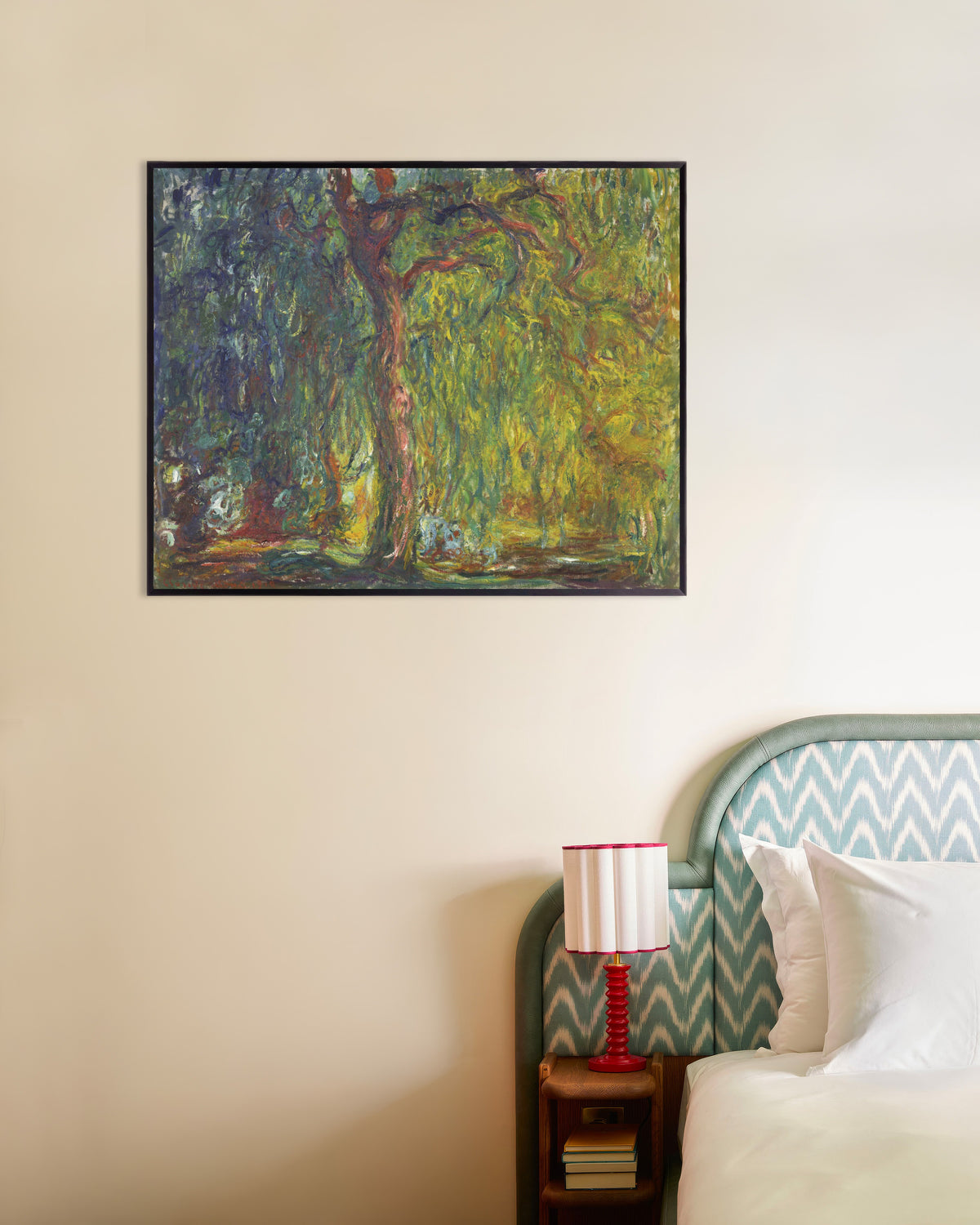 Poster Treurwilg (1918–1919) van Claude Monet met metalen lijst