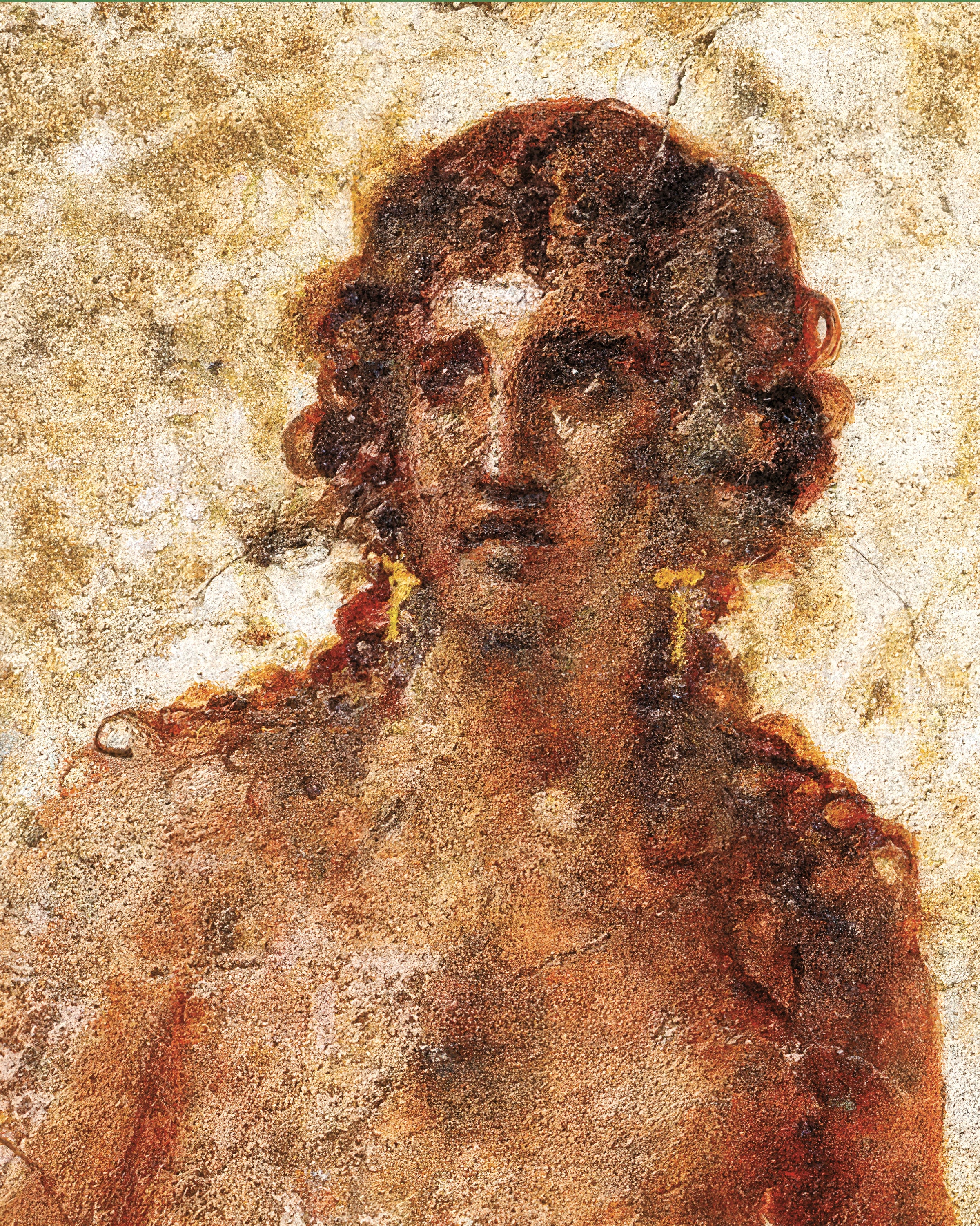 Vrouw met wateremmer fresco poster