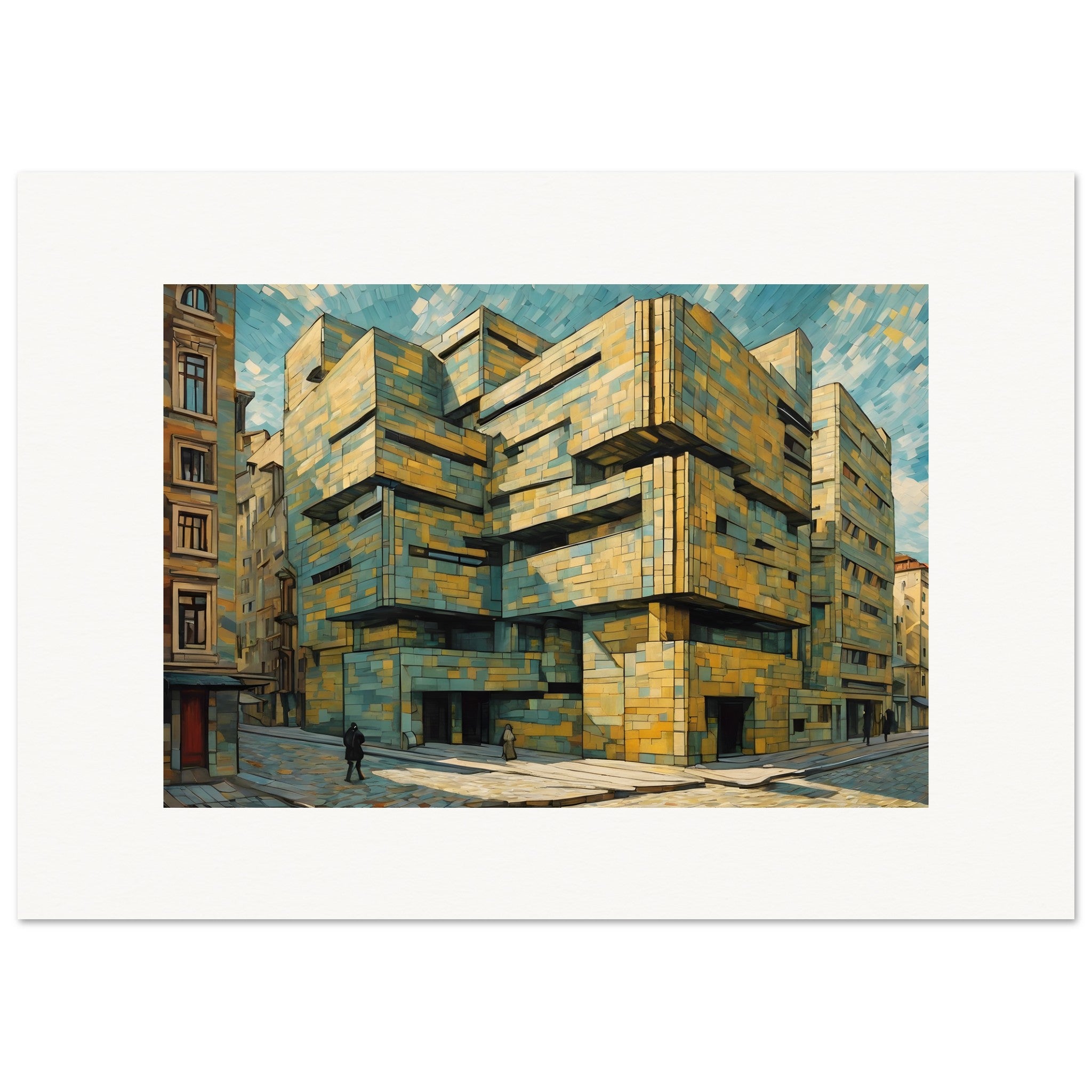 Schilderij dat de gepassioneerde turbulentie van de natuur en menselijke emotie vastlegt, Architectuur - Poster