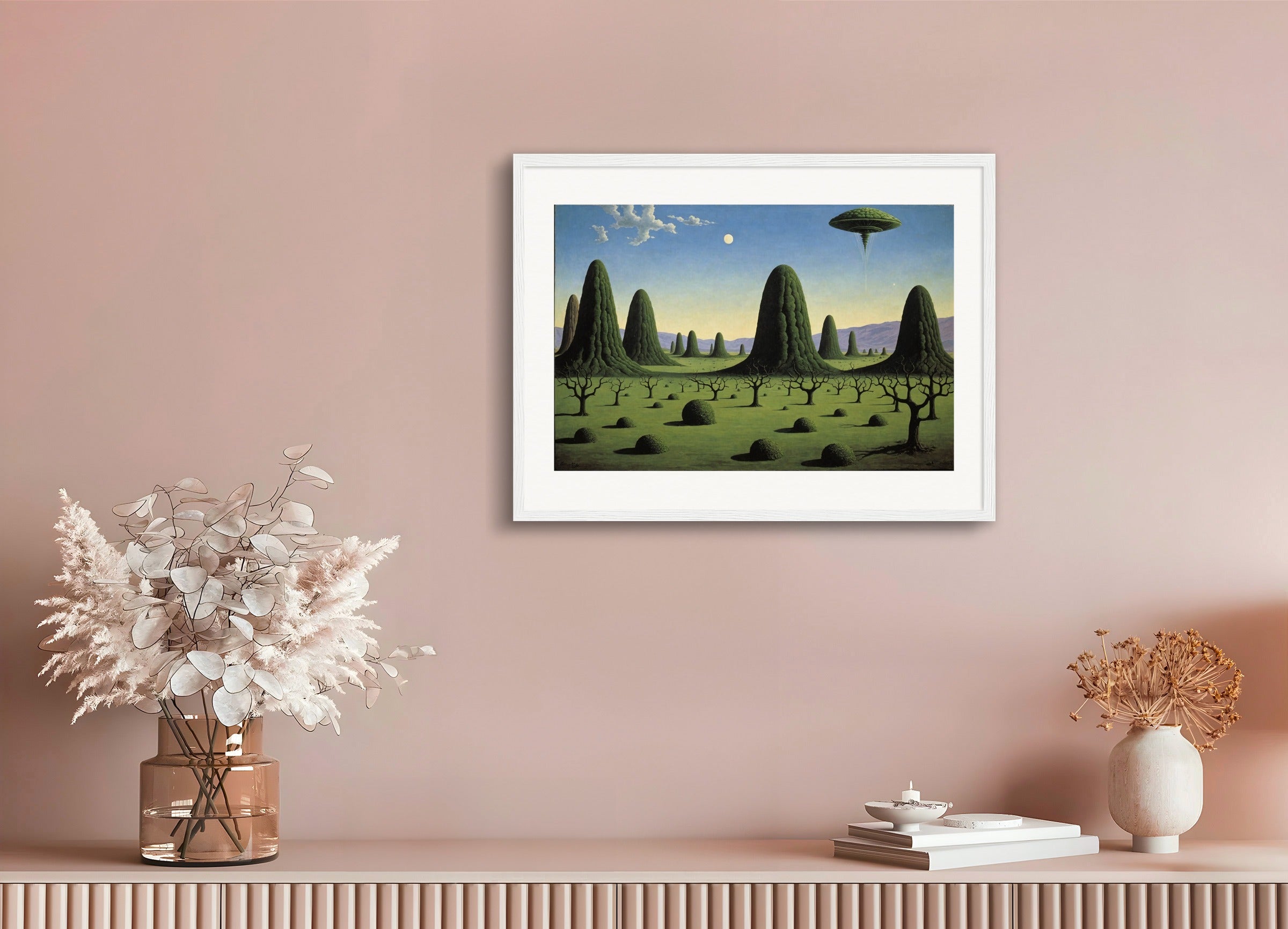 Poster with wood frame: Belgian surrealism, Exoplanet landscape