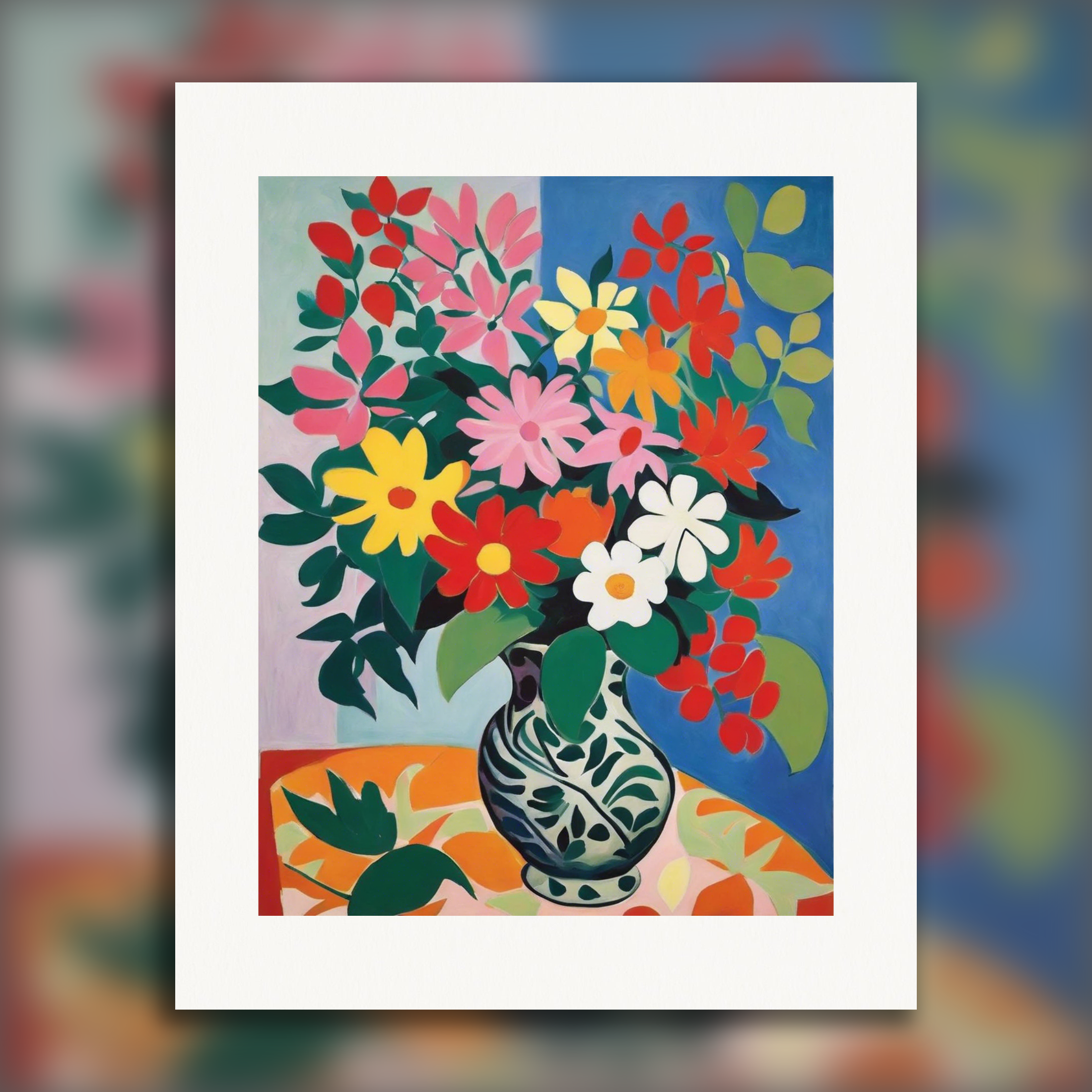Expressieve en abstracte vormen, decoratieve gevoeligheid, Bloemen - Poster