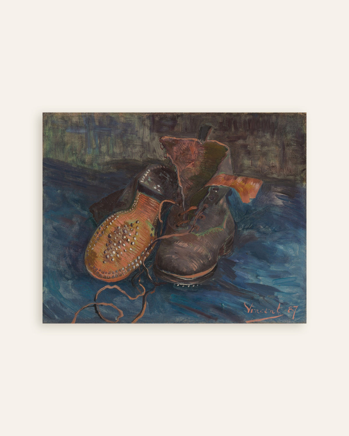 Poster van Een paar laarzen (1887) van Vincent van Gogh, miniatuur