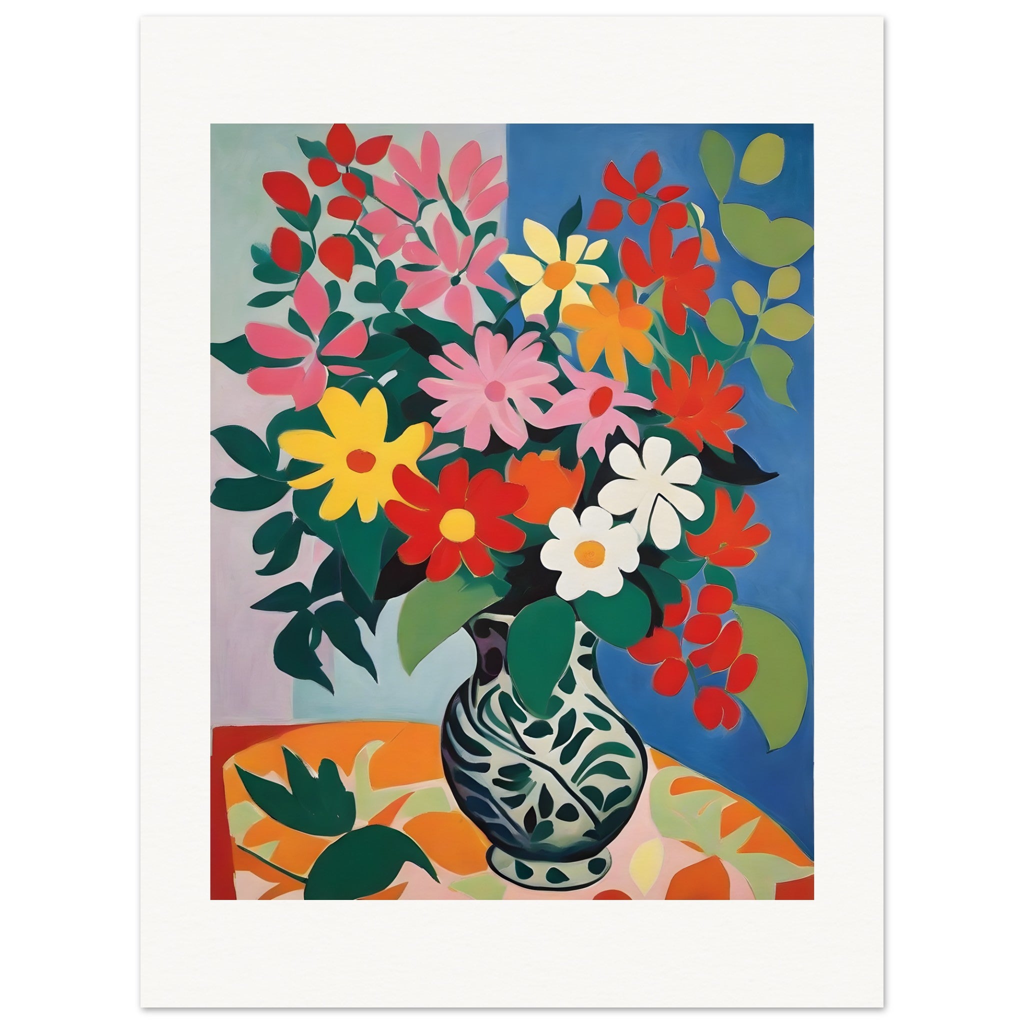 Expressieve en abstracte vormen, decoratieve gevoeligheid, Bloemen - Poster