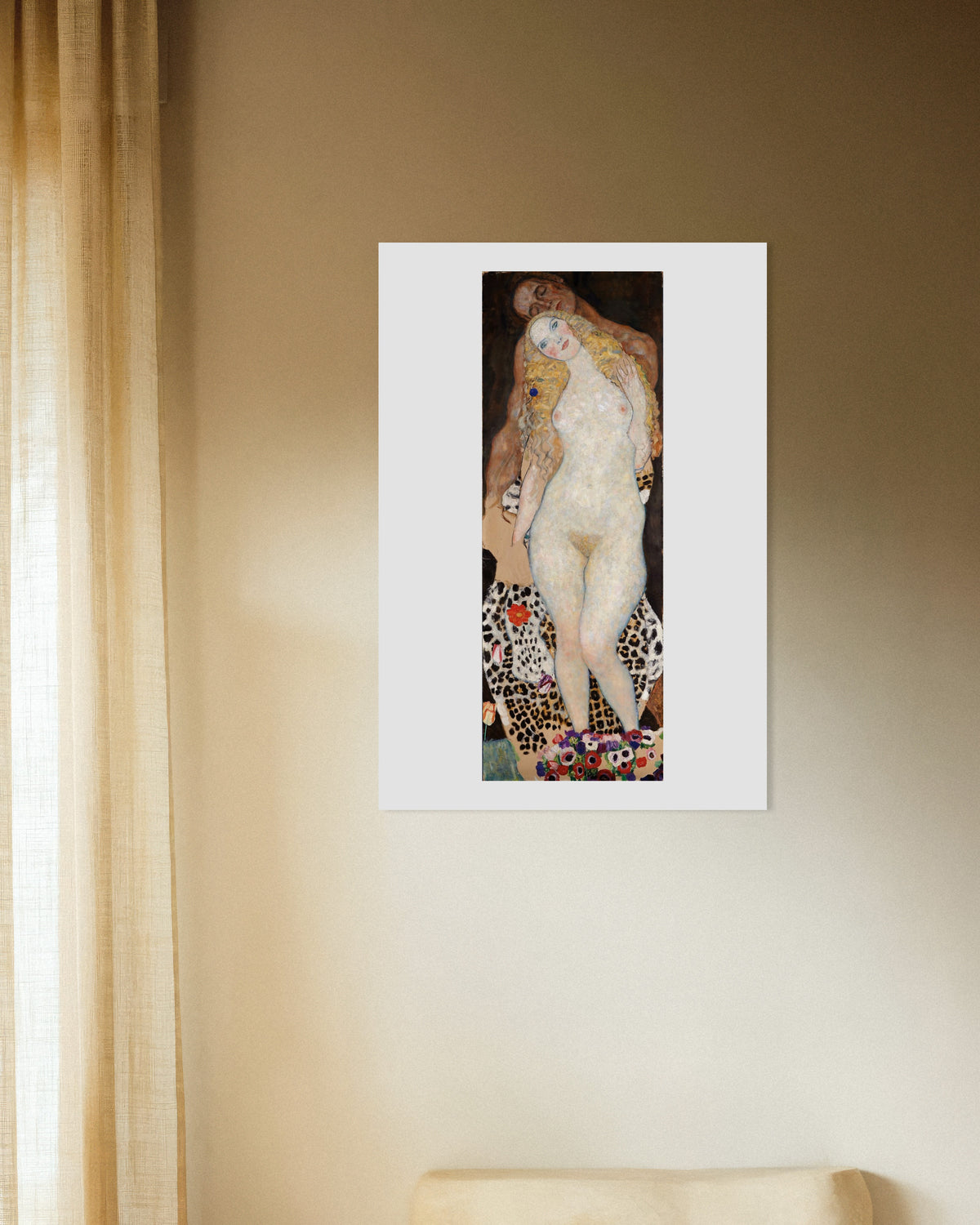 Poster Adam en Eva (1917–1918) van Gustav Klimt