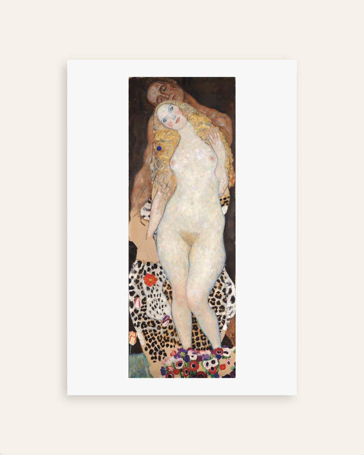 Poster Adam en Eva (1917–1918) van Gustav Klimt, miniatuur