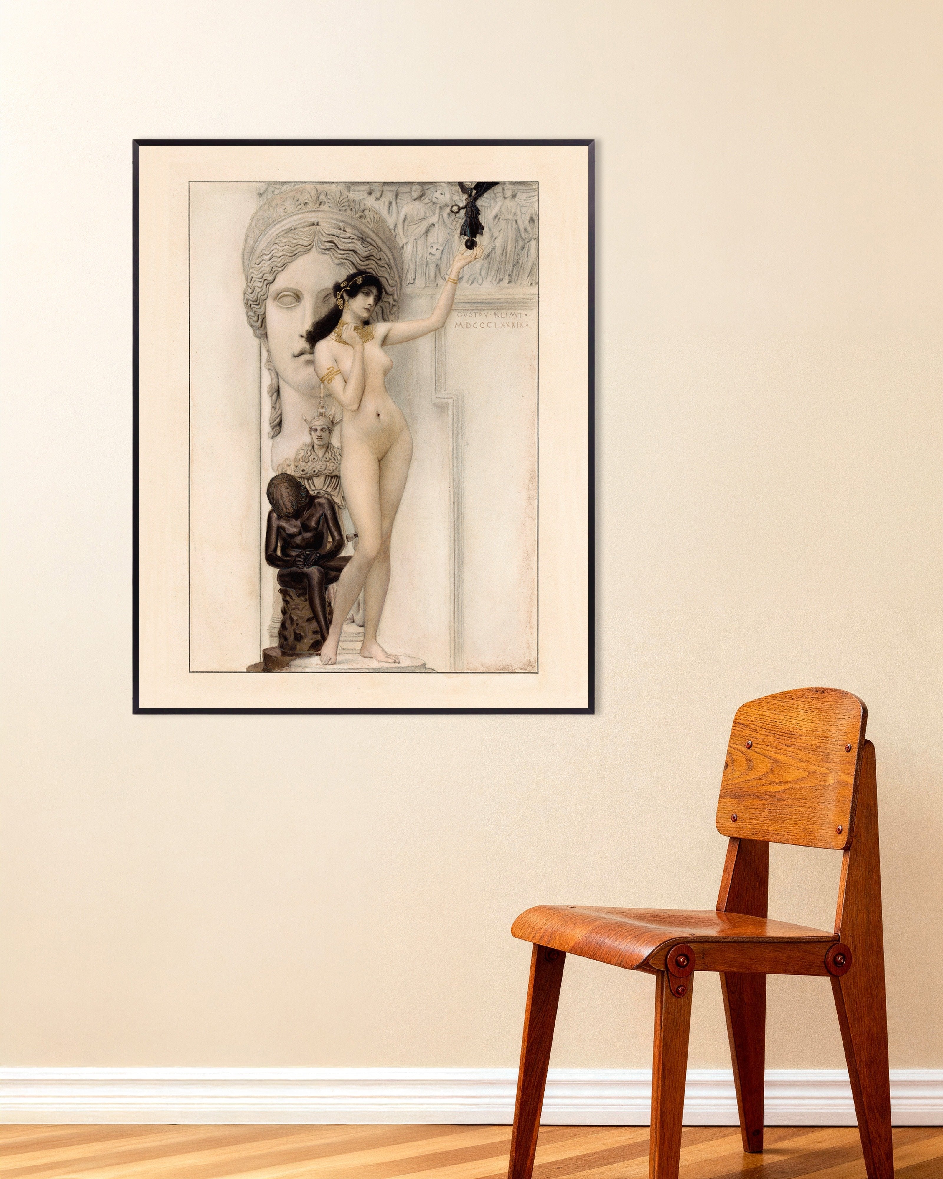 Poster of Allegory of Sculpture, 1889 — Gustav Klimt Poster, with metal frame