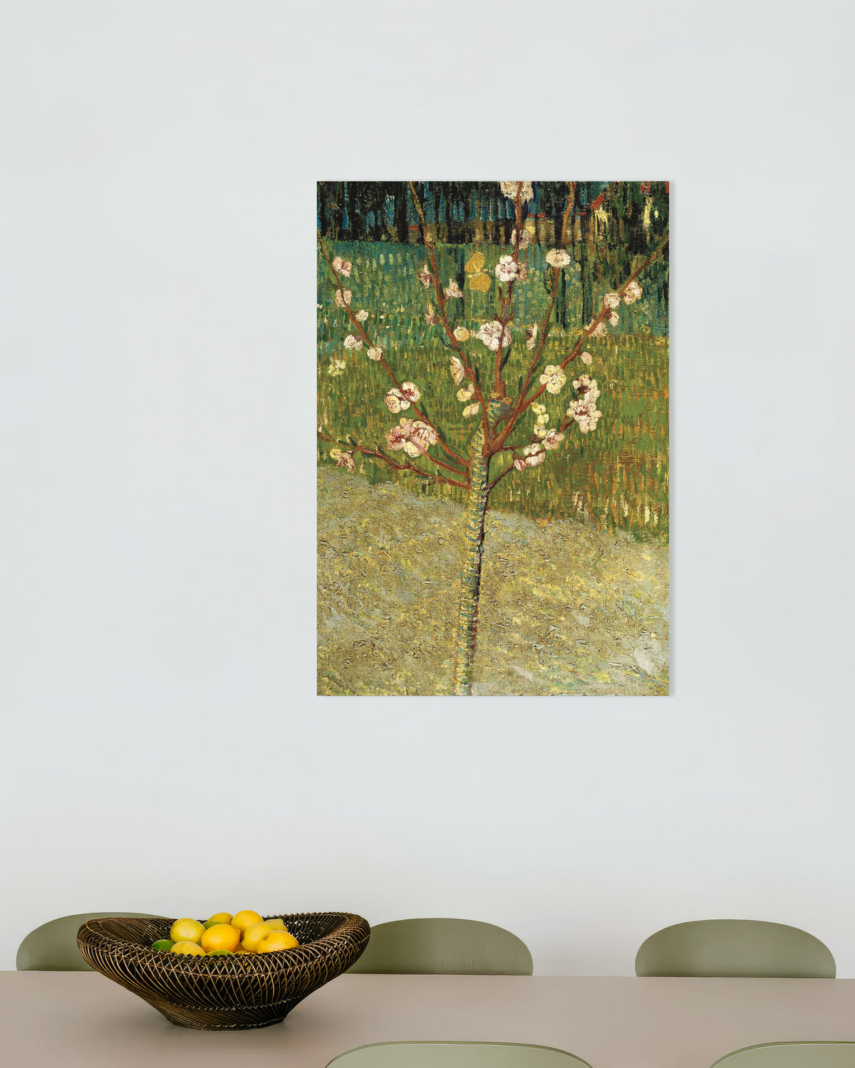 Poster van Amandelboom in bloei (1888) van Vincent van Gogh
