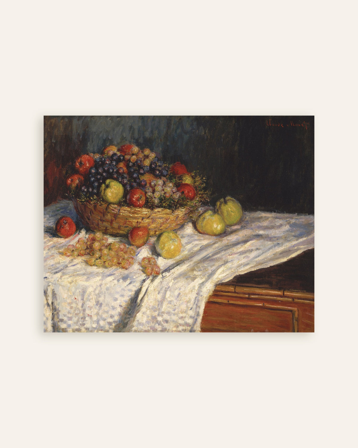 Poster Appels en druiven (1879–1880) van Claude Monet, miniatuur