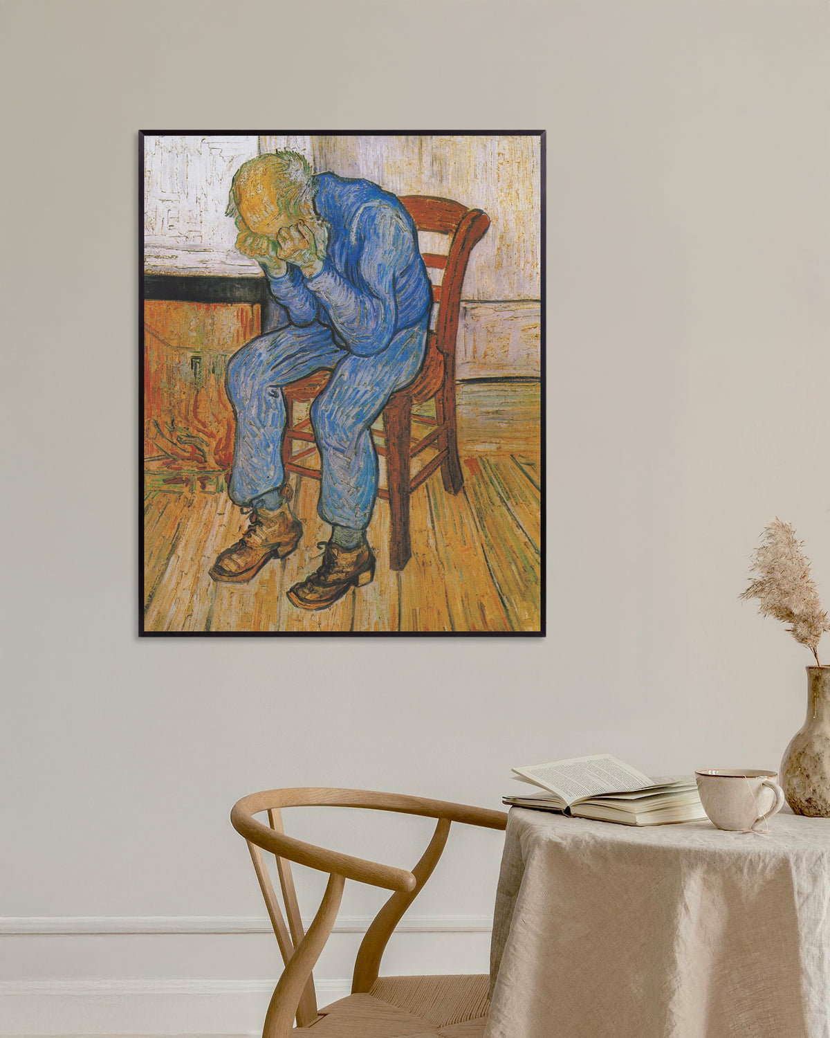 Poster van Bij de poort der eeuwigheid (1890) van Vincent van Gogh, met metalen lijst