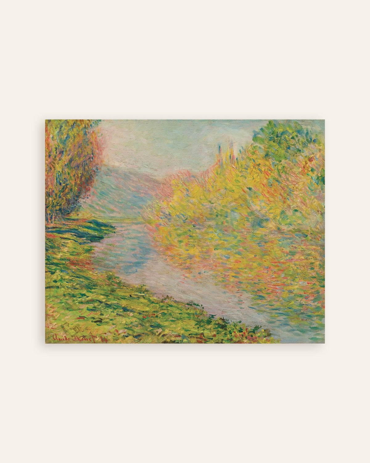 Poster Herfst in Jeufosse (1884) van Claude Monet, miniatuur
