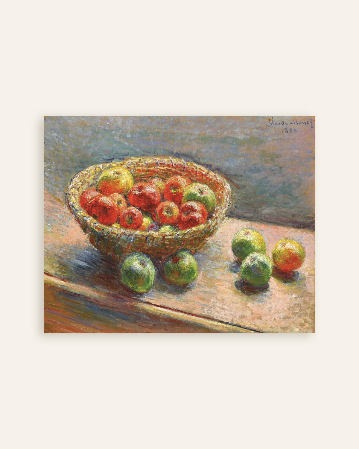 Poster De mand met appels (1880) van Claude Monet, miniatuur