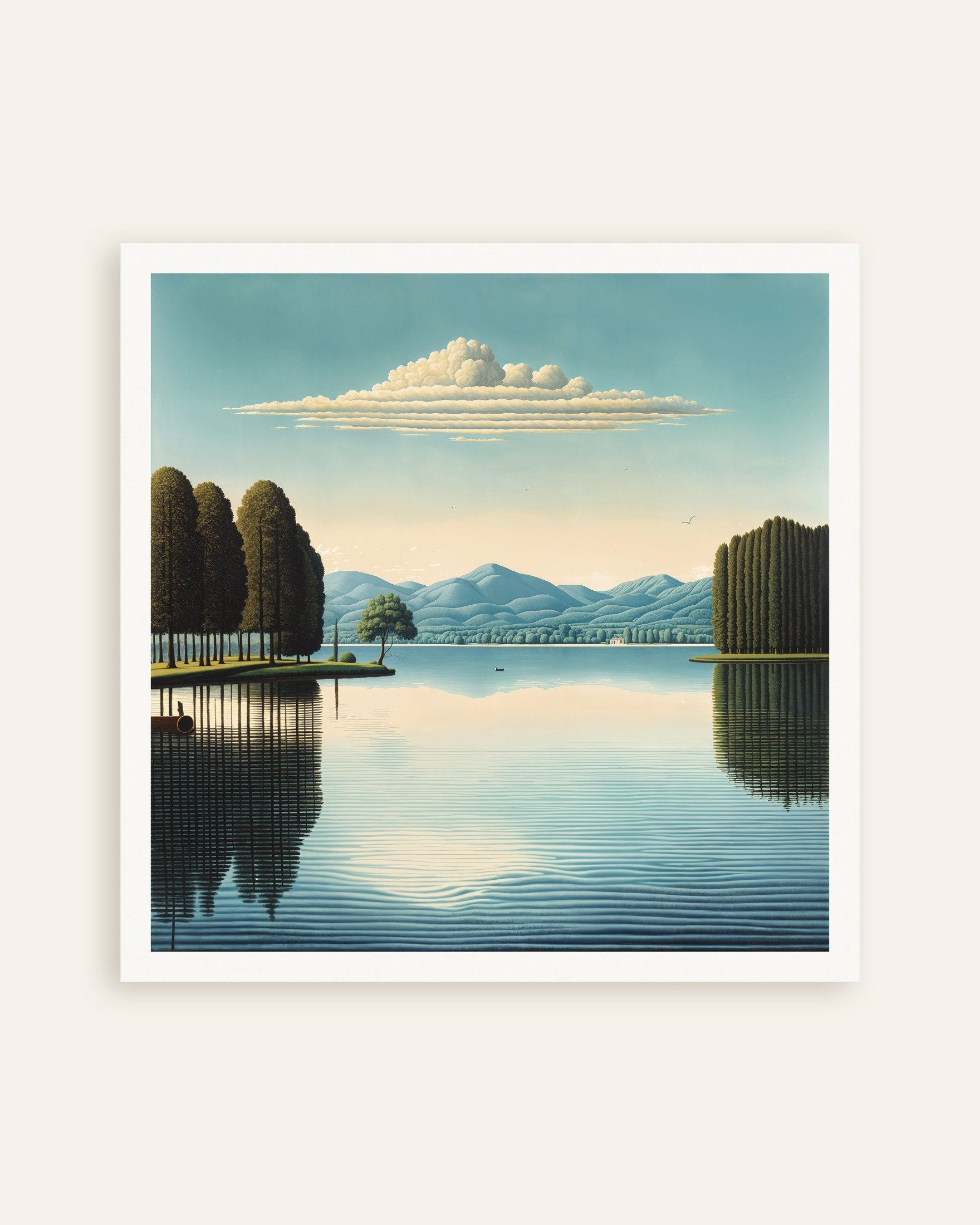 Poster of Belgian surrealism, reflections on Lake - Poster, thumbnail