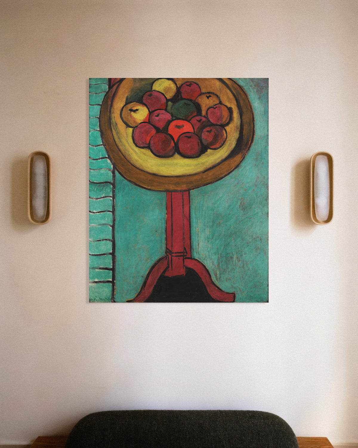 Poster van Schaal met appels op een tafel (1916) van Henri Matisse