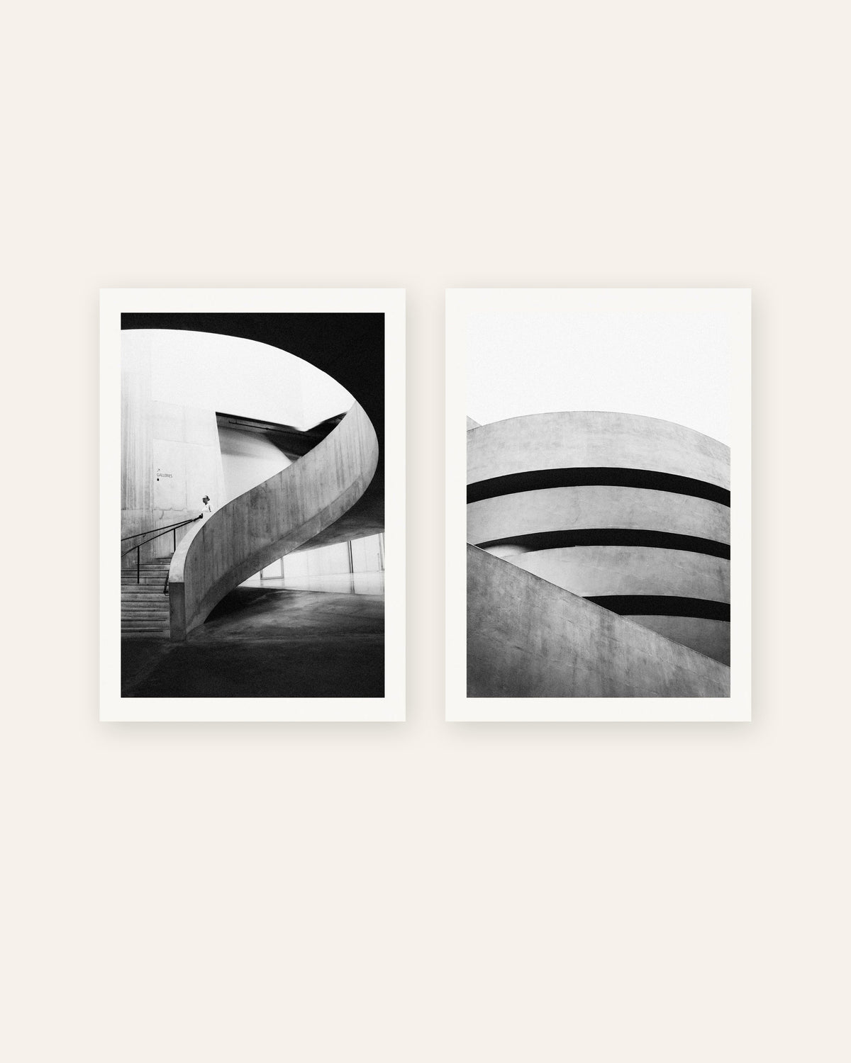 Brutalisme posters, set van 2: rondingen in beton, zonder lijst