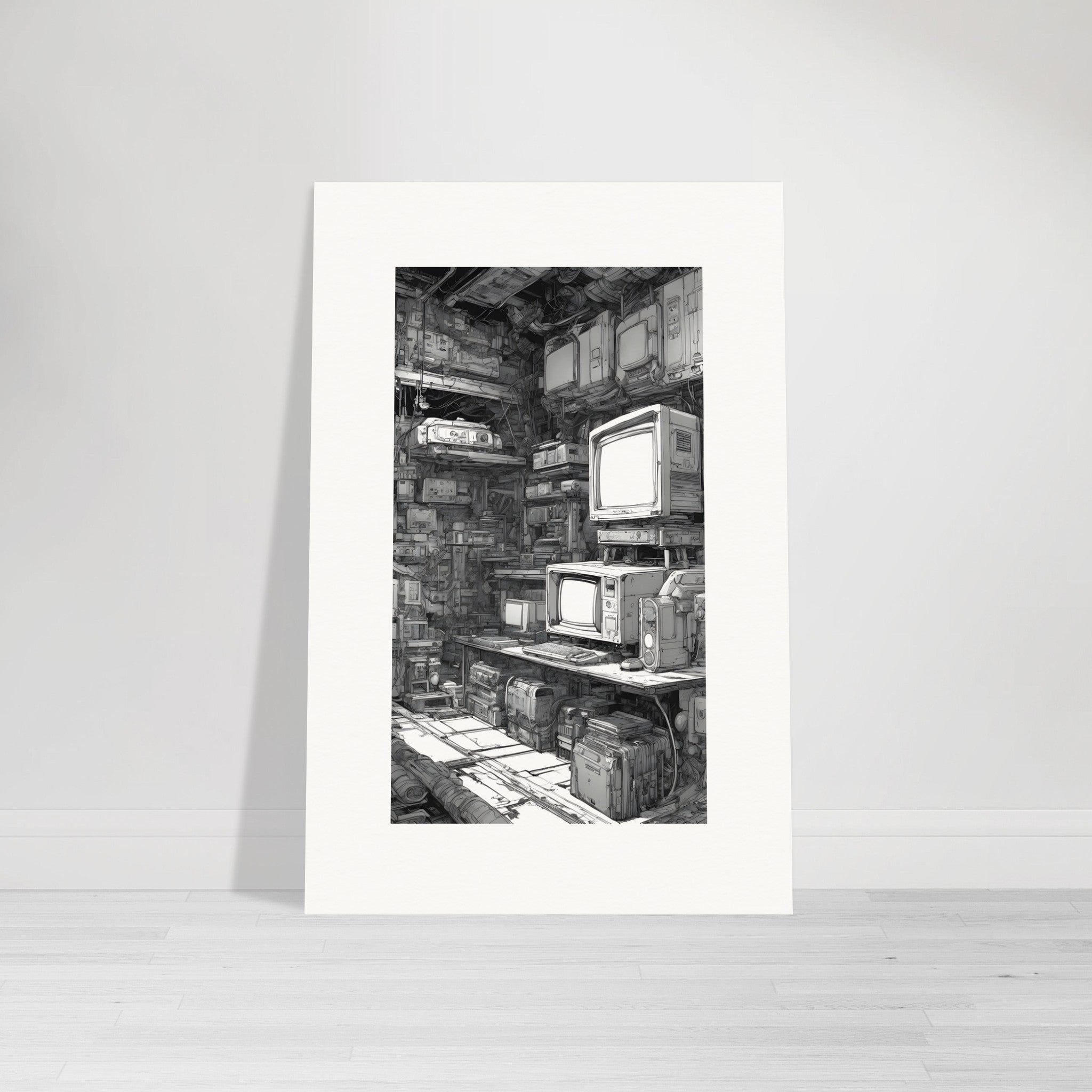 Hedendaagse zwarte cyberpunk manga, Videogameconsole - Poster
