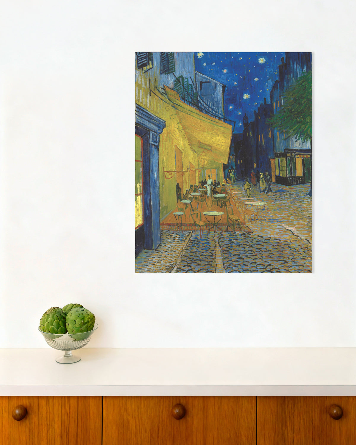 Poster Caféterras bij nacht (1888) van Vincent van Gogh