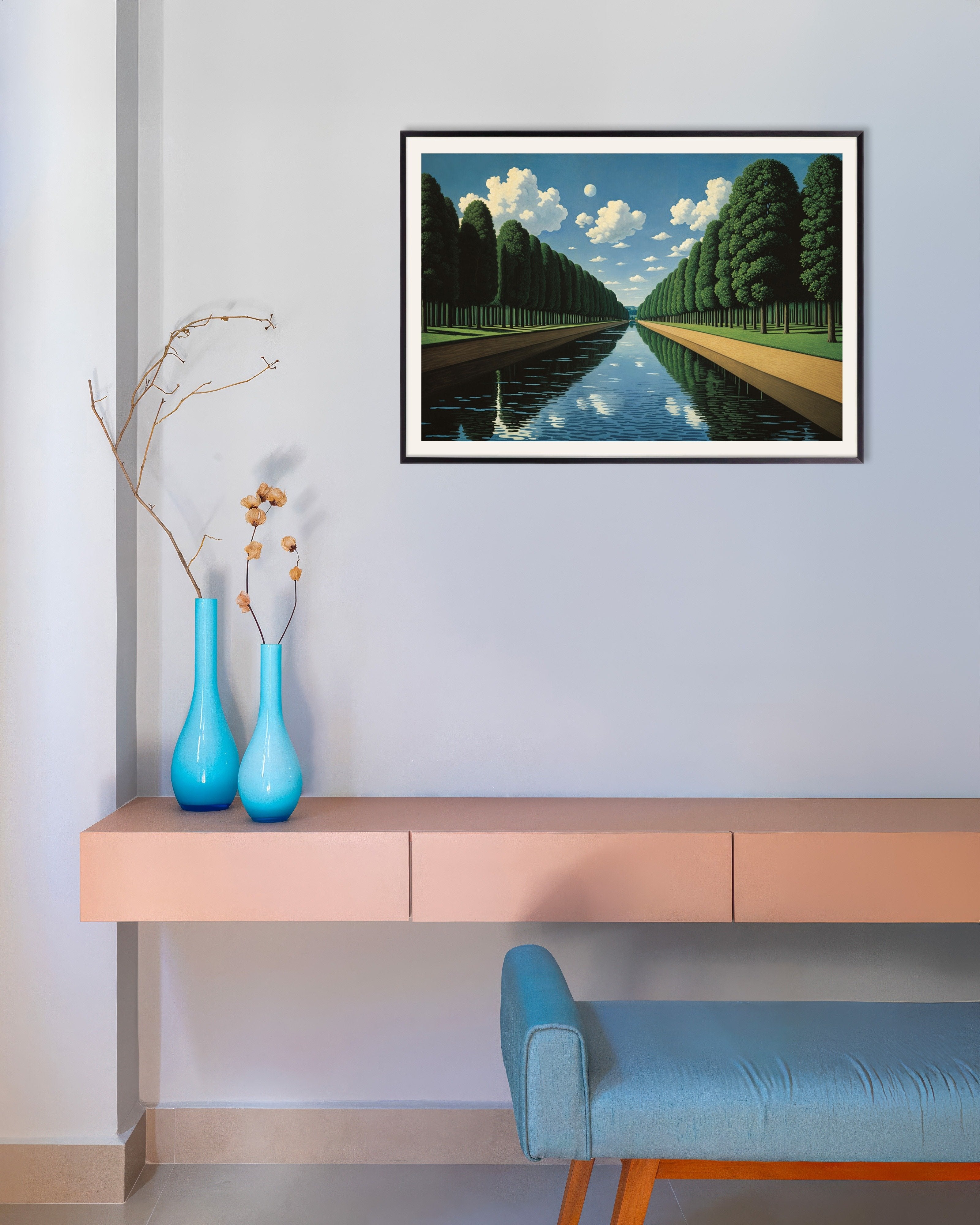 Poster of Canal landscape poster, with metal frame