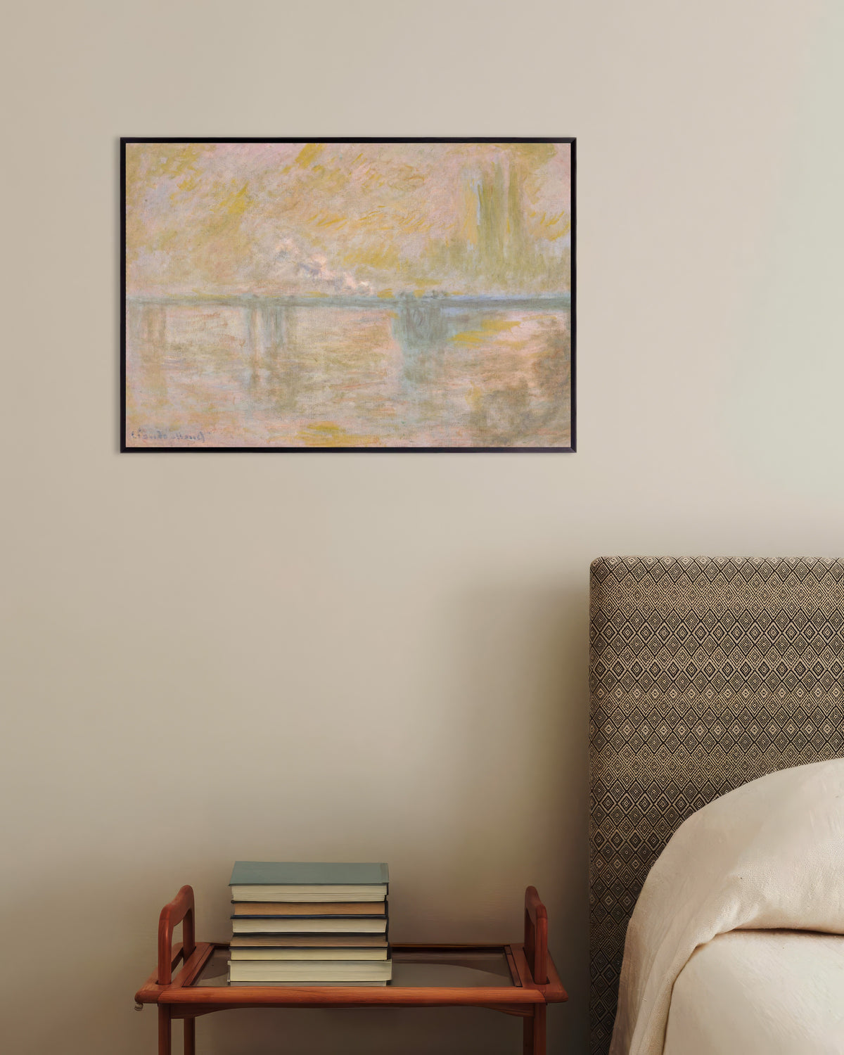 Poster Charing Cross Bridge, Londen (ca. 1902) van Claude Monet met metalen lijst