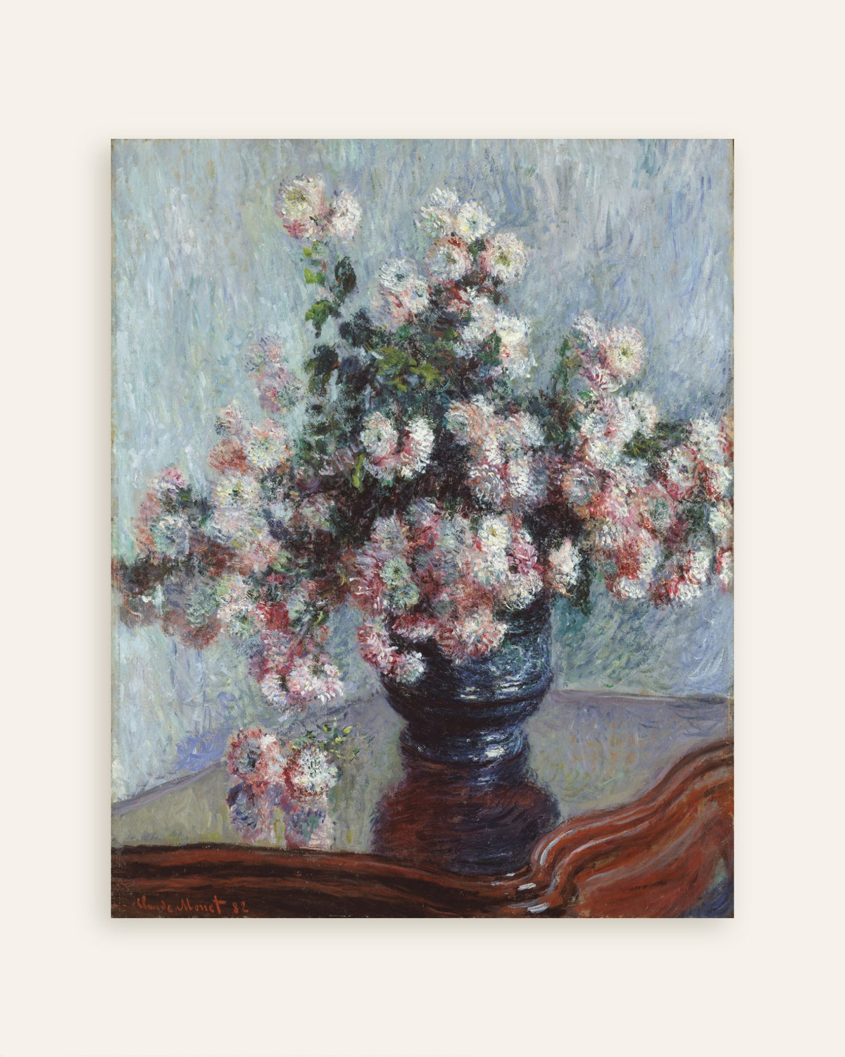 Poster Chrysanten (1882) van Claude Monet, miniatuur