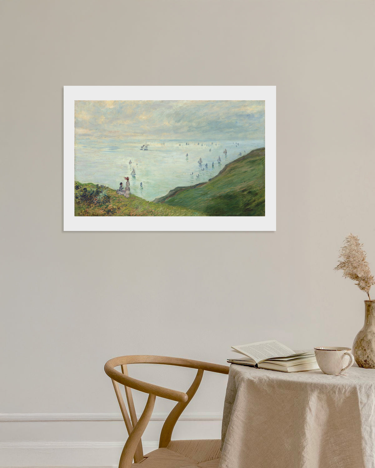 Poster Kliffen bij Pourville (1882) van Claude Monet